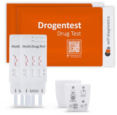 2x self-diagnostics Drogentest Multi 3 - Nachweis der 3 Drogenarten Kokain, Cannabis (THC) & Amphetamin - 5 min Drogenschnelltest