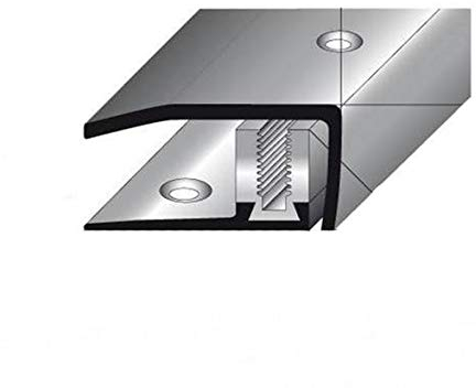 Abschlussprofil/Abschlussleiste Laminat, Höhe 10-13 mm, 30 mm breit, 3-teilig, Edelstahl, gebohrt, Flex