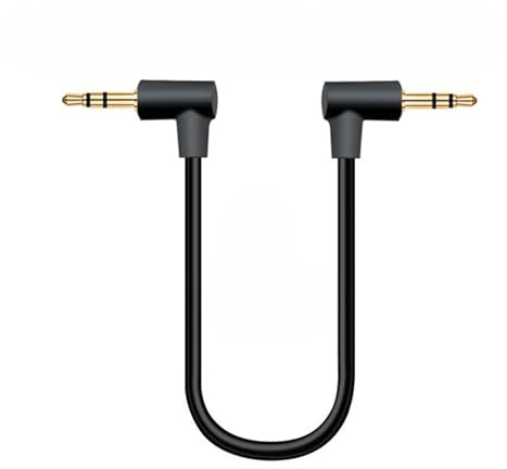 Aukson R45 3.5mm Klinke Stereo Audio Adapter, 90° Abgewinkelt, 20cm Kabel, Kompatibel mit Auto-Audiosystemen, TV, Lautsprechern, Handys und Kopfhörern