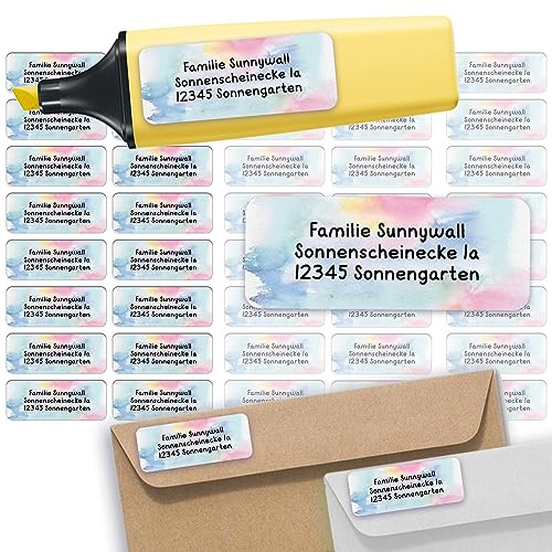 Adressaufkleber Pattern Rainbow Absenderetiketten personalisiert 110 Stück