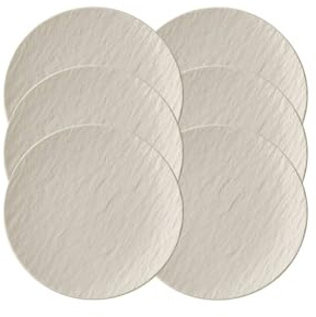 Villeroy & Boch Manufacture Rock Blanc Brotteller, 16 cm, 6 Stück, Premium Porzellan, Weiß