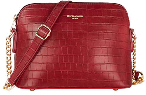 David Jones - Damen Kleine Umhängetasche - Handtasche PU Leder Frau - Crossbody Bag Tasche Kette Schultertasche - Abendtasche Reißverschluss - Alltag Elegant Modisch Schick Party Clutch