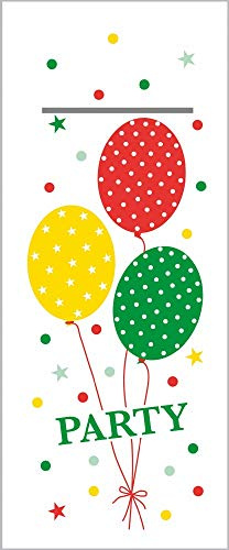 Mank Besteckservietten aus Airlaid Pub 40 cm x 33 cm 1/8 Falz | mit Besteckschlitz für Gastronomie und Feiern | 75 Stück | Party Ballons (Rot-Grün)
