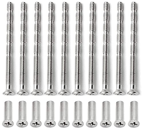 RcialrH Lot de 20 vis M4 pour poignée de porte - Vis de fixation pour poignée de porte, rosaces, tiroirs