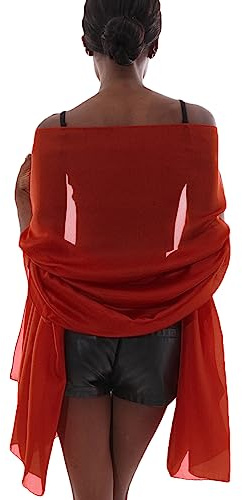 Sjal Dam Lätt Sjal Sjalar Elegant Ceremoni Scarf Pashmina Scilla Stola Vår Sommar, Röd, L