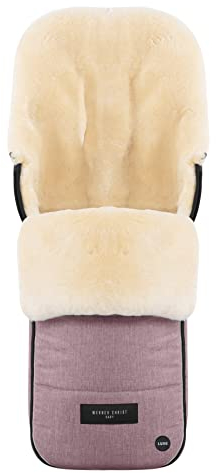 WERNER CHRIST BABY Lammfell-Fußsack FLIMS LUXE – vollfelliger Buggy, Kinderwagen-Fußsack (ab 6 bis 36 Mo.), medizinisches Fell, universal mit Langsschlitzen in Rosé (rosa)
