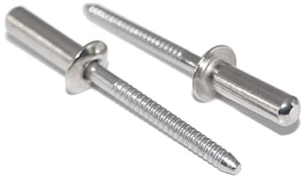 Dichtblindnieten 4X8 mm 100 Stück aus Edelstahl A2 (V2A) mit Flachkopf, Geschlossen Form B Popnieten DIN 7337 - ISO 16585 - Spar-Pack