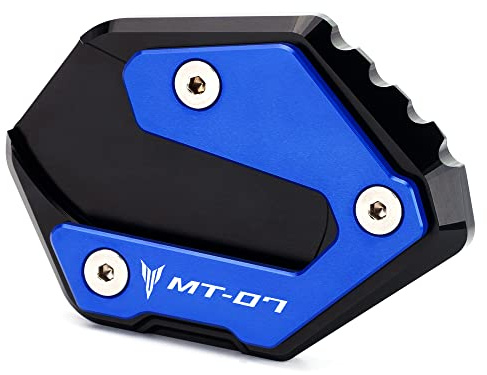 Moderer Kompatibel mit MT07 2014-2021 XSR700 2016-2019 Motorrad Seitenständer Erweiterung Vergrößern Plate Pad mt 07 mt-07 xsr 700 Zubehör (Blau)