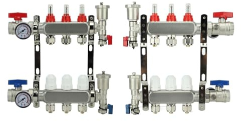 3-Loop Fußbodenheizung Temperaturregelung Verteiler Set mit Regelventil für Hydronic Systeme Heizungsverteiler Komplettset