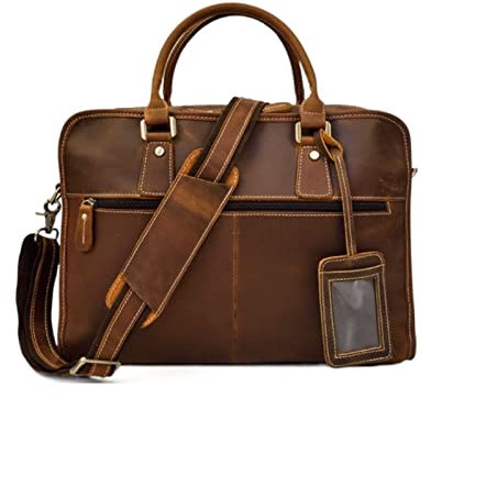 UZOURI Herren-Leder-Business-Laptop-Taschen, Aktentaschen, Umhängetaschen, Messenger-Taschen, Notebook-Computer-Taschen, 15,7 Zoll