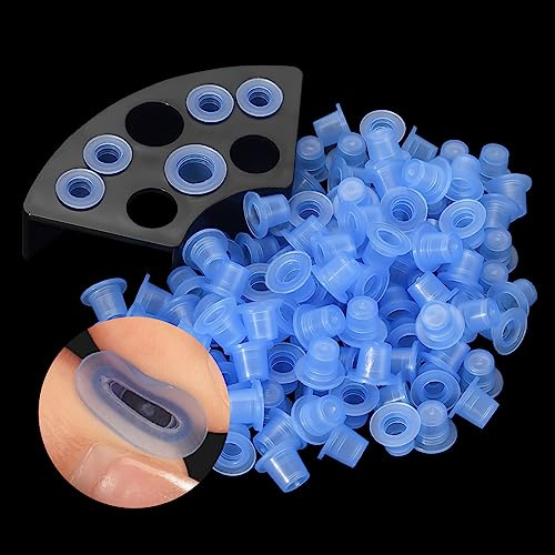 ATOMUS 300pcs Tattoo Ink Cups Silicone Small Tattoo Pigment Cups Makeup Tattoo Accessories Organiser Plastic Tattoo Tool Holder