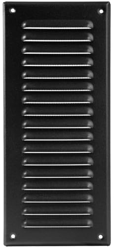 Vent Systems - 12,5 x 29,5 cm – Schwarz – Metall-Lüftungsabdeckung – rechteckige Soffiten-Lüftungsgitter – Gitterabdeckung – eingebauter Insektenschutz – HVAC-Lüftungsöffnungen für Heimbüro