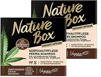 Nature Box Shampoo solido per la cura del cuoio capelluto canapa (85 g), confezione da 2, 2 x 85 g