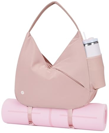 Borsa sportiva Ceneda per donne, borsa da viaggio sportiva con supporto nascosto per tappetino da yoga e scomparto per scarpe, borsa da allenamento e danza con tasca umida(Rosa)