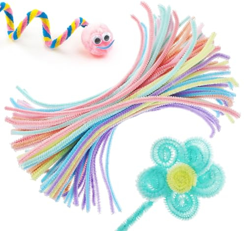 100Skt Pfeifenputzer Bunt zum Basteln Pfeifenreiniger Biegeplüsch Basteldraht 30cm Pfeifenreiniger Chenilledraht Pfeiffendraht für Kreative DIY-Projekte und Basteldeko für Kinder