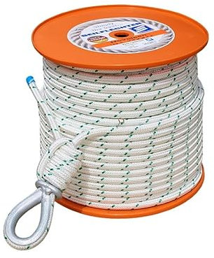 Joma-Tech | Synthetisches Seil 8mm mit Kausche für EDER Powerwinch 400/500 / 1200 - [ 100m mit Kausche mit Transportsack ]