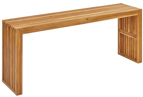 Gartentisch für 4 Personen Akazienholz Hellbraun 150 x 35 cm U-Form Bellano