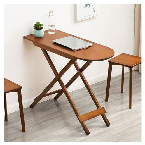 LFIEVO Klappbarer Schmaler Esstisch Küche Wohnzimmer Balkon mit Halbrundem Couchtisch aus Holz Kein Aufstellbarer Sofa-Beistelltisch for Kleine Räume Stabiler Beistelltisch Klapptisch