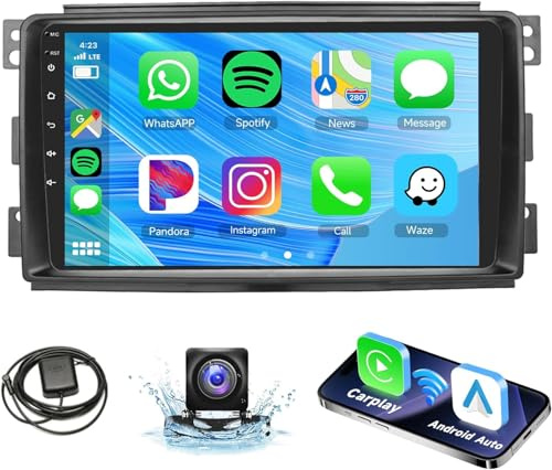【6+128 GIGA】Autoradio Navigatore Car Tablet Android 14 Radio CarPlay Android Auto Wireless 9 Pollici Bluetooth GPS Viva Voce Per SMART 451 FORTWO dal 2007 al 2010