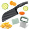 2 Pièces Coupe Patate en Acier Inoxydable,Coupe Frite Ondulée,Coupe-Frites ondulé avec Couvercle de Protection,Coupe-Frites ondulé Professionnel en Acier Inoxydable,pour Coupe légumes,Salade,Fruits
