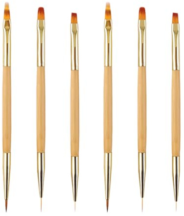 6 Pièces Stylos De Nail Art Double Face, Pinceaux De Nail Art Peints, Outils De Nail Art, Pinceaux De Vernis À Ongles, Pinceaux De Nail Art Durables, Accessoires De Nail Art Diy