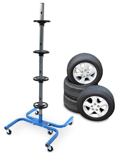 Bituxx Felgenbaum mit Rollen Stabiler Reifenständer für 4 Räder (bis 245mm) Autoreifen Aufbewahrung Reifenbaum Felgenständer aus Stahl, 150kg Belastung