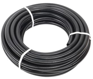 Wacredo 25 m rulle premium dammslang i olika storlekar, svart, spiralslang dammslang pumpslang solslang filterslang trädgårdsslang (32 mm))