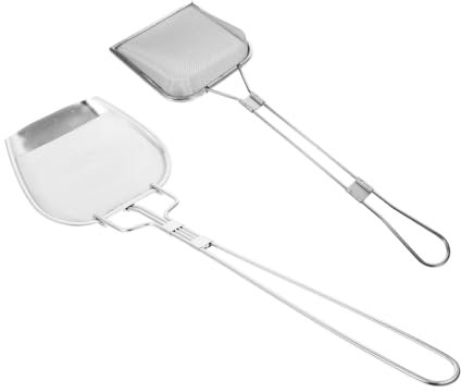 Alipis 2piezas Espumadera De Acero Inoxidable Colador De Alimentos Colador Para Freír Espumadera De Malla Fina Para Cocina Para Desnatar Grasa y Salsa