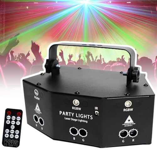 Wasd3Pods Lumière GOBO LED 3 en 1, Lumière De Scène À Tête Mobile, 4 Modes Réglables, Lumière Stroboscopique À Distance Et Contrôle DMX, Parfait pour L'éclairage De Scène Et De DJ