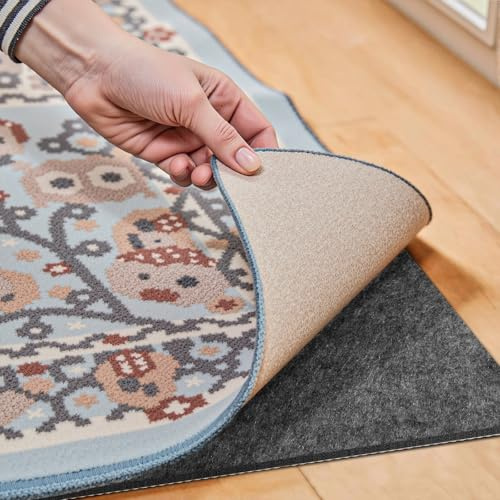 Waterproof Rug Pad, 4x6 ft Under Area Rug Carpet Pad, Non Slip Rug Pads for All Floors and Hardwood Floors Finishes, Keep Carpets in Place Soft and Prevent Rug from Wrinkling or Buckling