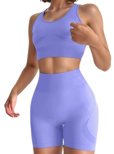Conjunto de Short y Top Deportivo para Mujer Tejido Transpirable de Nailon con diseño de Trasero Ideal para Yoga Entrenamiento y Uso Diario en Primavera y Verano