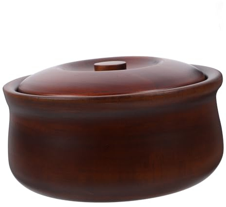 JECOMPRIS Cuenco De Madera Maciza Con Tapa Para Ensalada Recipiente Para Almacenar Alimentos Japonés Tazón Para Yogur y Frutas Para Cocina y Sala De Estar
