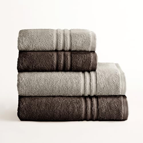 BOHEME Juego de 4 Toallas Premium Piedra-Moka