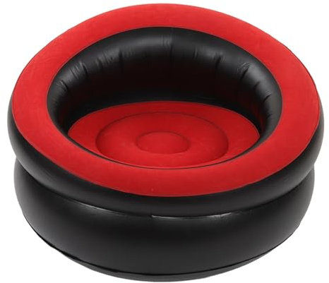 Kukyller Aufblasbare Couch, beflocktes Luftsofa, einfacher aufblasbarer Stuhl, ultraweiches, faules Sofa, Couch, Sitzsack, Stuhl für Wohnzimmer (Rot)