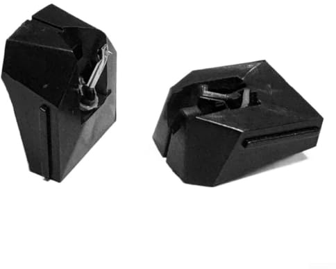 VMN95E - Puntina di ricambio per Audio-Technica AT-LP120X, ago magnetico ellittico compatibile con cartucce serie VM95, guscio in ABS, lega di alluminio, cantilever, nero e verde, per audiofili (nero)