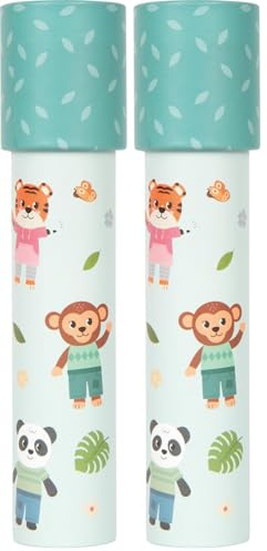 Small Foot Caleidoscopio Jungle Friends, in Materiale FSC®Certificato, con Motivi affascinanti e Forme Colorate, per Bambini dai 3 Anni, 12766 (Confezione da 2)