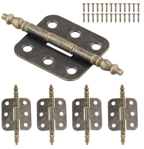 Daleweo 4 Pezzi Cerniere Antiche Per Mobili, Piccole Cerniere Legno Vintage, Ferramenta Ante Armadio, Decorazione Bronzo, 70mm