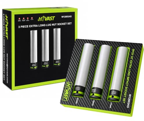 HYVAST 3PCS 1/2 Drive Impact Lug Nut Sockets, 17mm 19mm 21mm