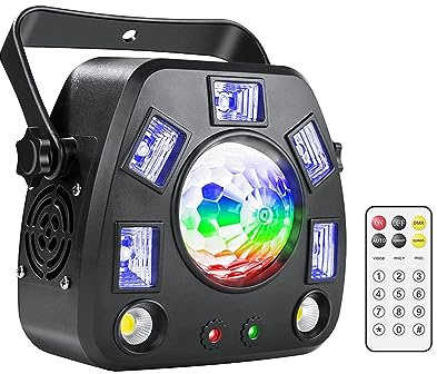 ZADCCS Luci da palcoscenico, Proiettore Remoto Strobe Magic Ball UV 4IN1 Effetti Di Illuminazione Da Palcoscenico DJ Disco Party Holiday Dance Wedding Black Lamp