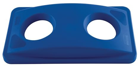 Rubbermaid Commercial Products SLIM JIM Bottles/Cans Recycling Lid for Use with 16/23 GAL Vented Slim Jim Containers, for Kitchens/Classrooms/Offices/Back of House, Blue