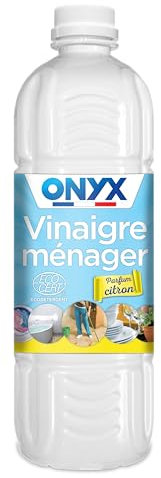 Onyx - Vinaigre ménager Parfum Citron - Nettoyant, Détartrant Multi-Surfaces et Multi-Usages - Nettoie et Fait Briller- Ecocert - 100% d'Ingrédients d'origine Naturelle - Fabrication Française - 1L