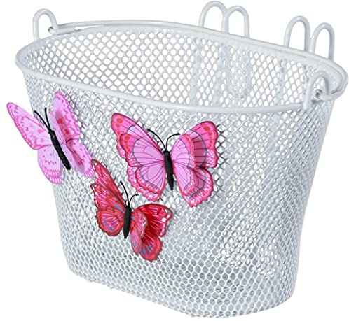 Basil Jasmin, Cestino per Bicicletta per Bambini Unisex-Kids, Bianco, 28 cm x 20 cm x 19 cm