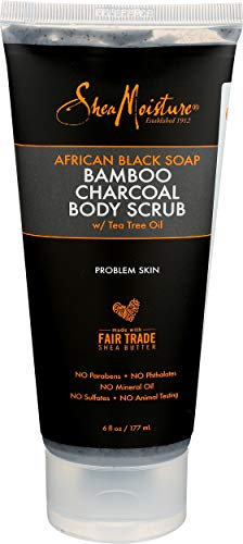 Shea Moisture African Black Soap Charcoal Body Scrub, 6 oz