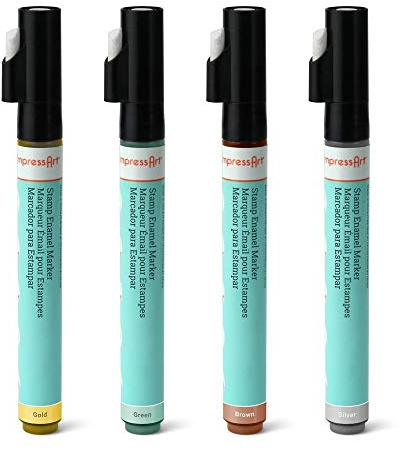 STAMP ENAMEL IMPRESS ART ROTULADOR X 4 COLORES