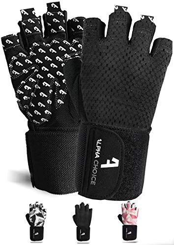 Alphachoice Performance Fitness Handschuhe Damen und Herren mit Handgelenkschutz - Trainingshandschuhe für Krafttraining, Bodybuilding, Gewichtheben | Schwarz Grau Rosa Camouflage