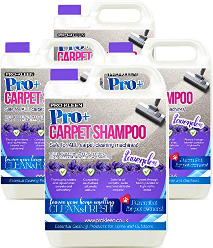 Pro-Kleen Pro+ Carpet Shampoo and Upholstery Cleaning Solution – 4 in 1 Concentrate – Suitable for All Machines 20L (Lavender)