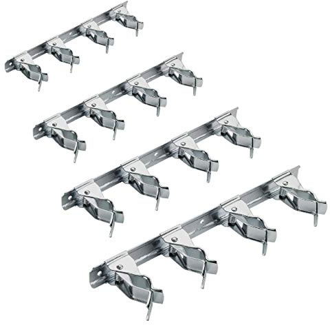 Home Smart 4 x Adjustable Spring Loaded 28cm Tool Clip Bars Storage for Garden & Work Tools