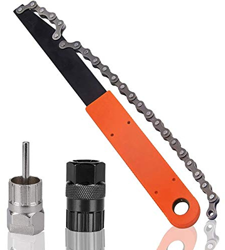 ZAWTR Bike Cassette Removal Tool, 1 Pcs Chain Whip and Cassette Tool/2 Pcs Cassette Lockring Tool, Bicycle Freewheel Removal Tool Sprocket Remover Set for 6, 7, 8, 9, 10, 11 Speed Cassette