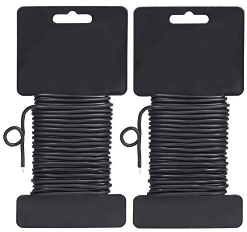 Shintop 3.5mm Reusable Garden Plant Twist Tie, Black Heavy Duty Soft Wire Tie for Gardening, Home, Office (52.5 Feet)