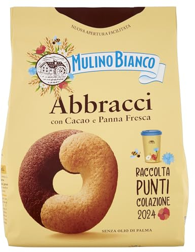 Mulino Bianco Biscotti Frollini Abbracci con Cacao e Panna Fresca, Senza Olio di Palma, Colazione Ricca di Gusto, 700 g